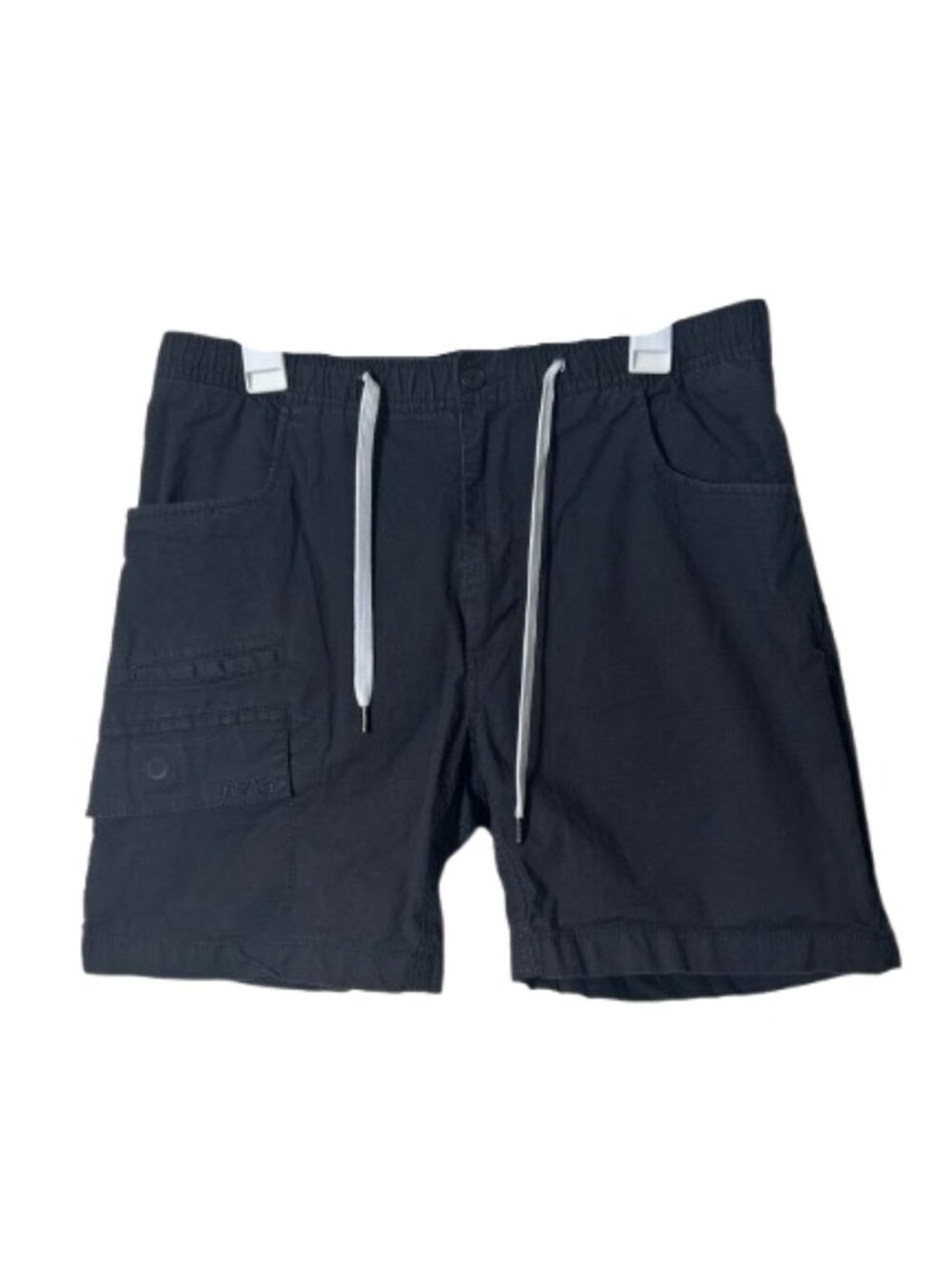 Bylt black performance ripstop cargo drawstring shorts men's L 6.5" inseam